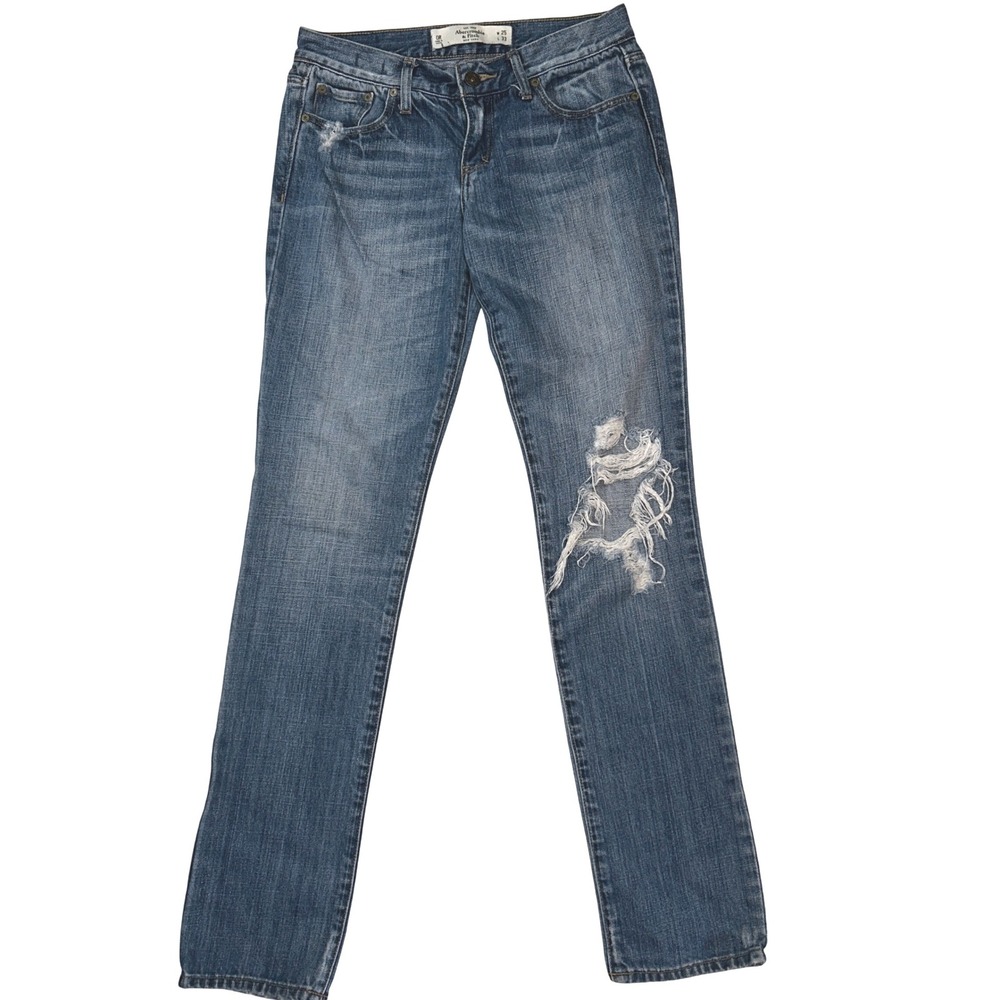 Abercrombie Womens‎ VTG Low Rise Erin Jeans Size 0 Distressed Y2K 90s Grunge